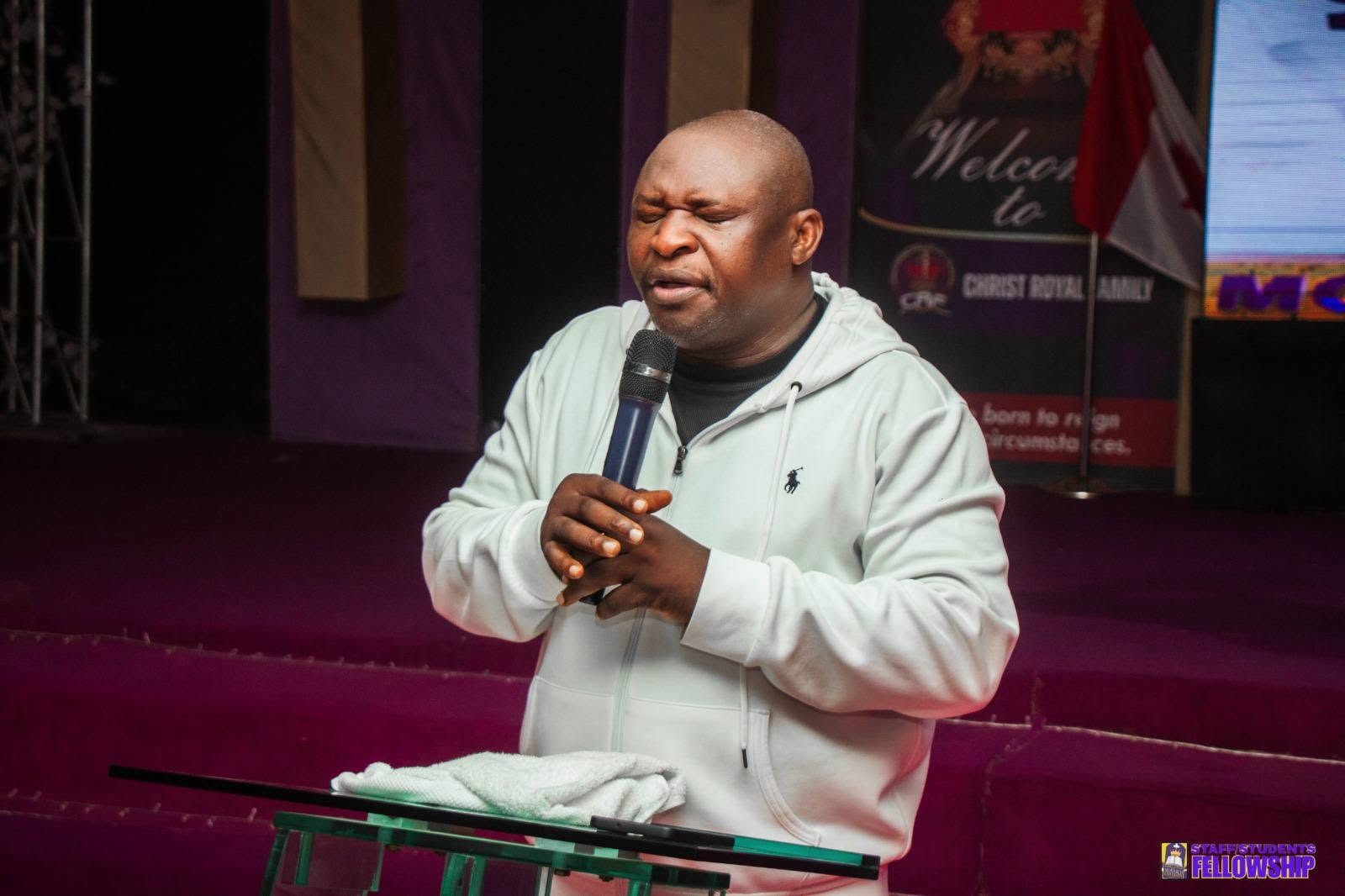 Bishop Tom Samson addressing the Monarch University community