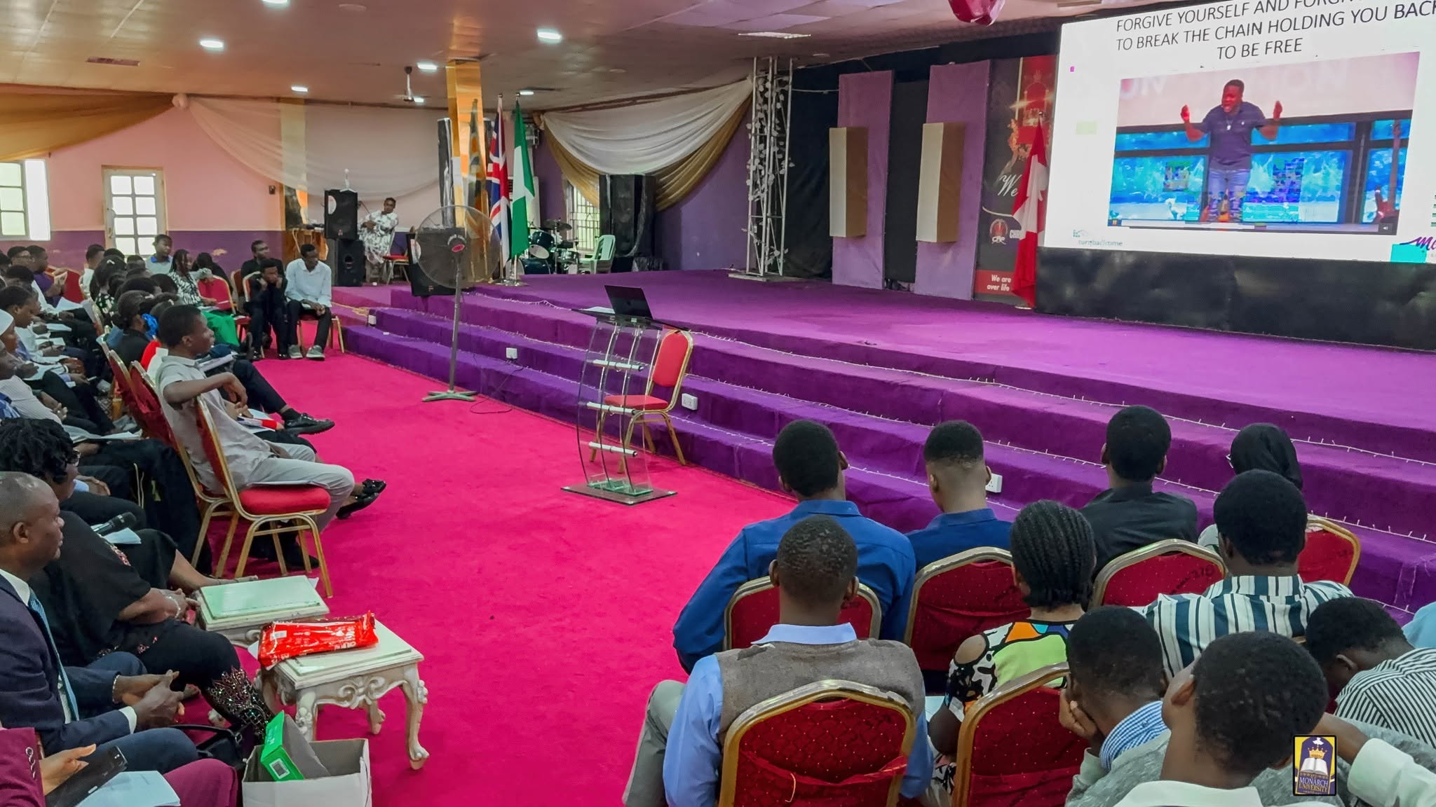 Students attending a development session at Monarch University